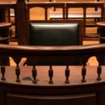 empty witness stand for court